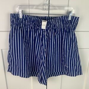 J. Crew Blue & White Striped Swim Coverup Shorts